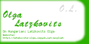 olga latzkovits business card